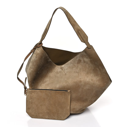 Khaite Suede Calfskin Medium Lotus Tote Mud 3 of 10