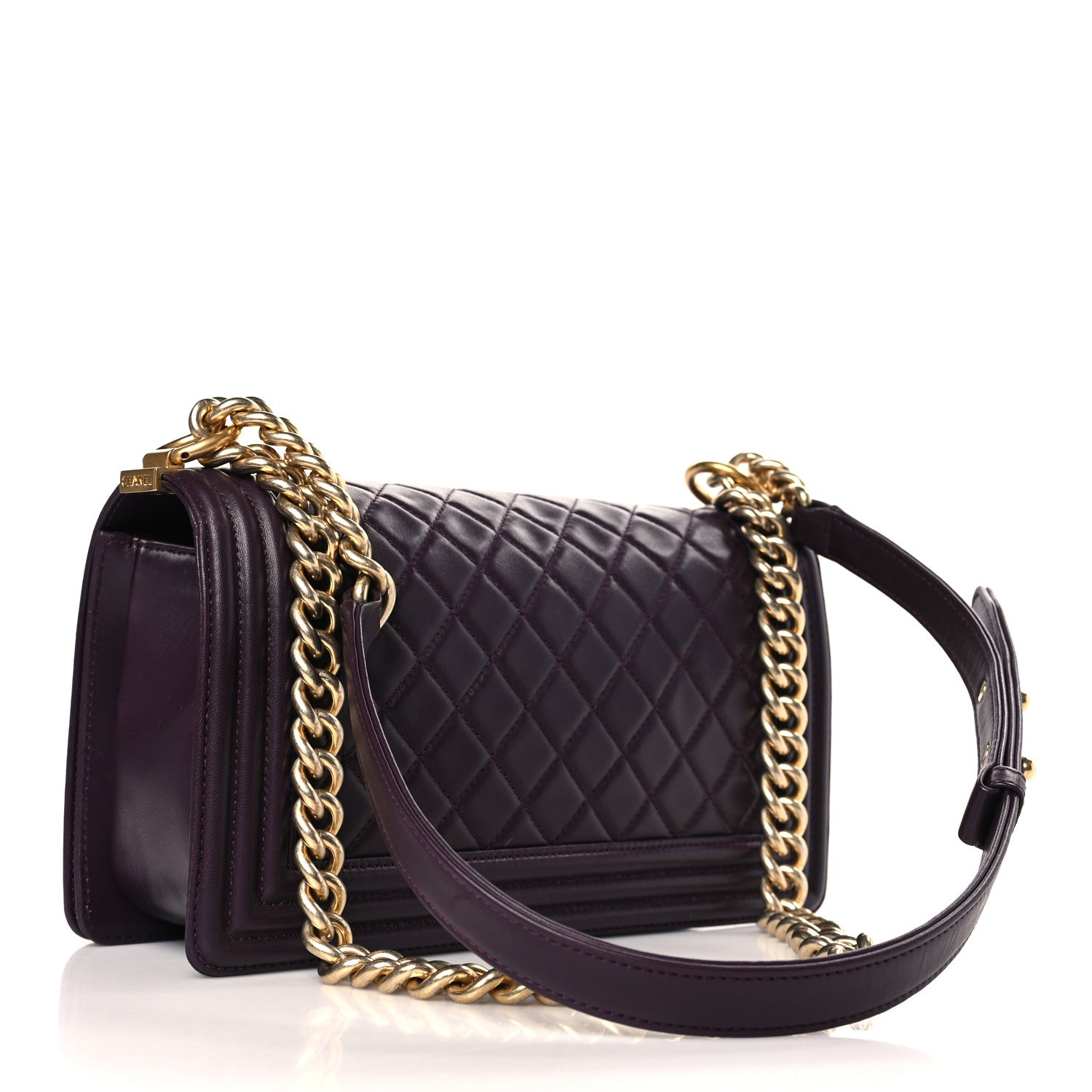 Chanel Lambskin Quilted Medium Boy Flap Purple 3 of 9