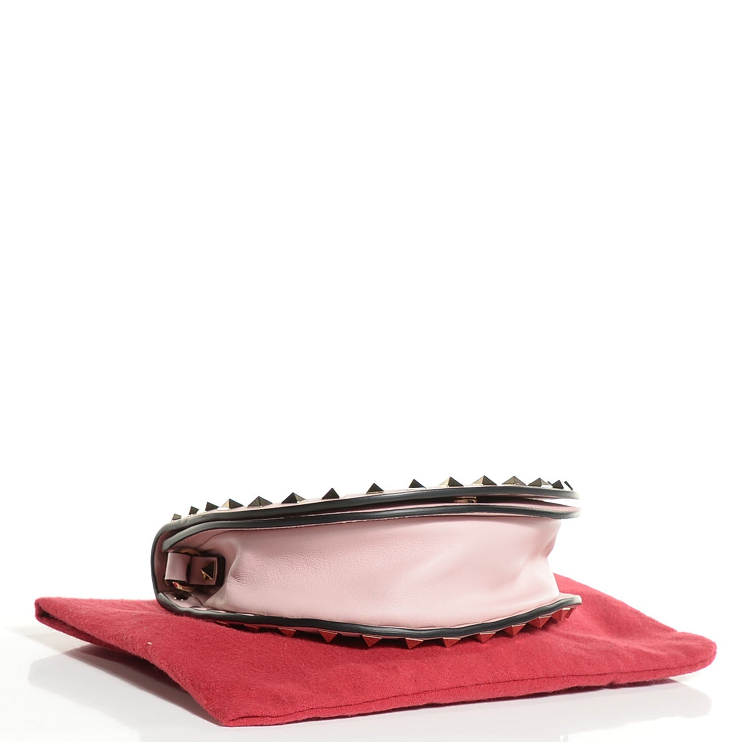 Valentino Garavani Vitello Rockstud Halfmoon Saddle Bag Water Rose 4 of 8