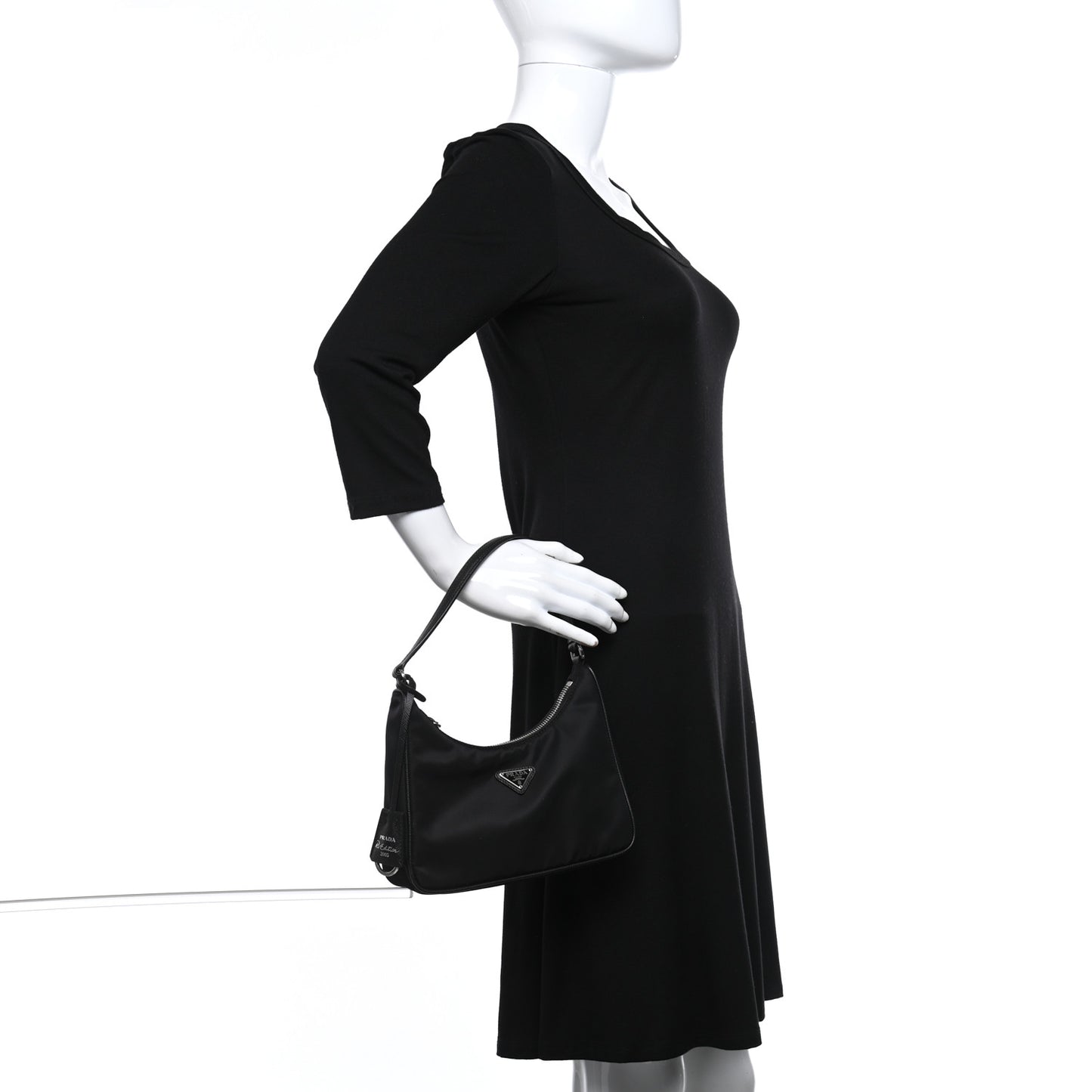 Tessuto Nylon Saffiano Mini Re-Edition 2005 Bag Black