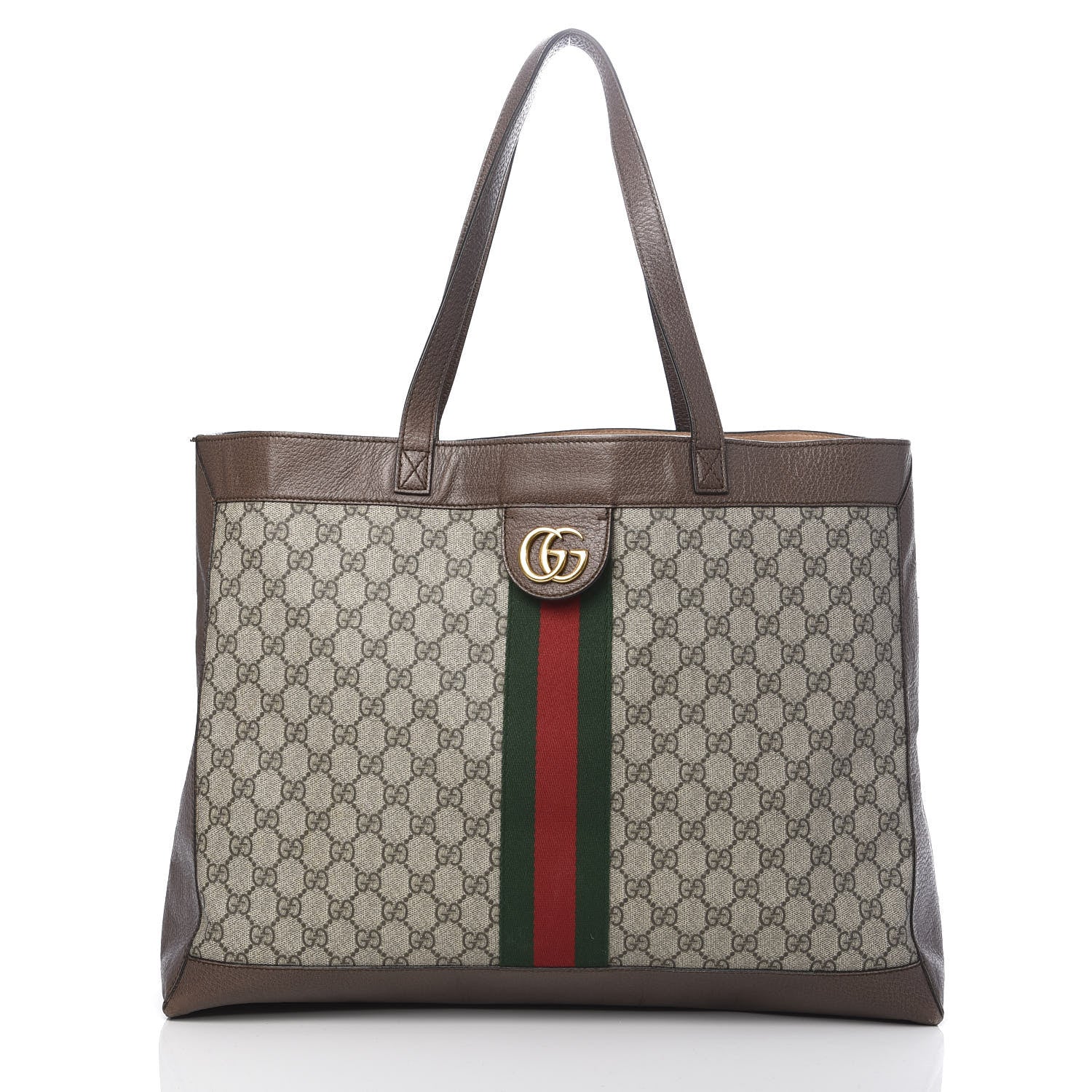 Gucci GG Supreme Monogram Web Large Ophidia Tote Brown 3 of 20