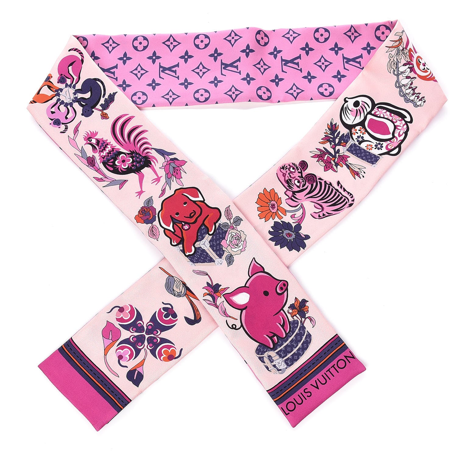 Louis Vuitton Silk Monogram Superstition Bandeau Rose 1 of 5