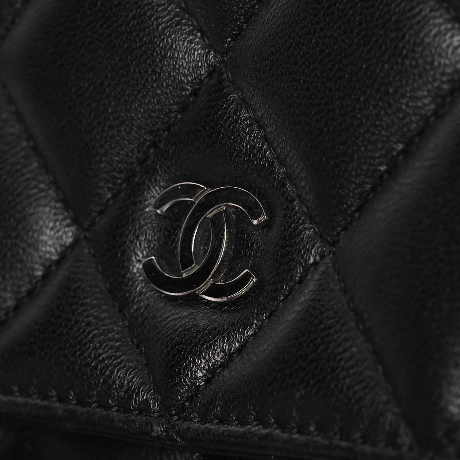Chanel Lambskin Quilted Wallet On Chain WOC Black 16 of 16