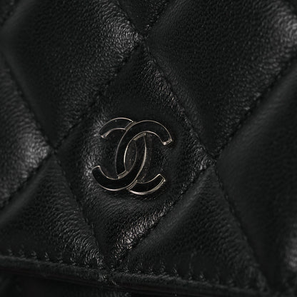 Chanel Lambskin Quilted Wallet On Chain WOC Black 16 of 16