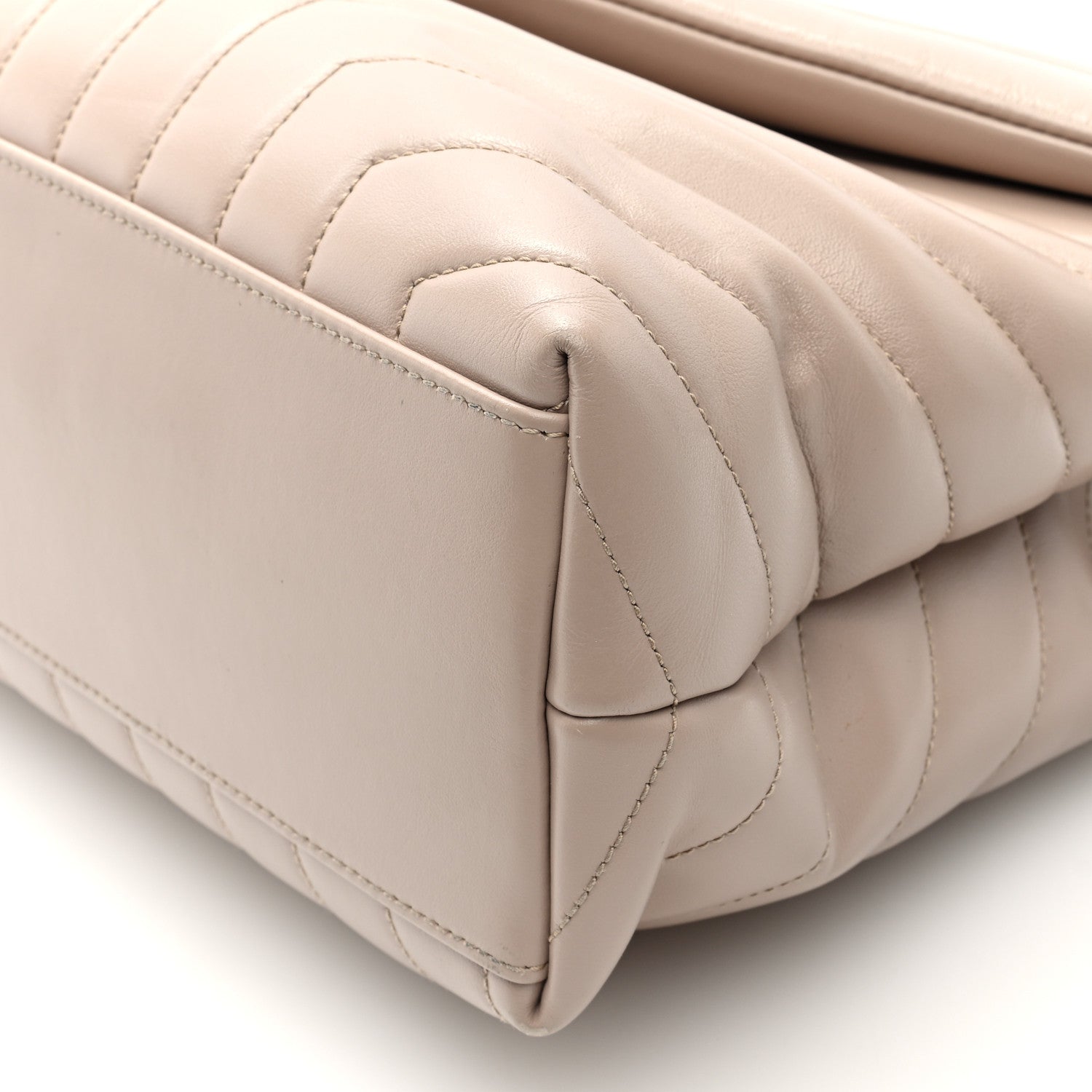 Saint Laurent Calfskin Y Quilted Monogram Medium Loulou Chain Satchel Light Natural 9 of 9