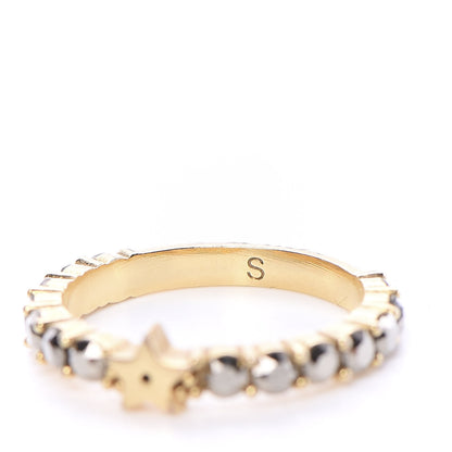 Christian Dior Metal Crystal Star Ring S Aged Gold 5 of 6