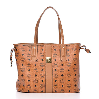 MCM Visetos Medium Liz Reversible Shopper Tote Cognac 4 of 16