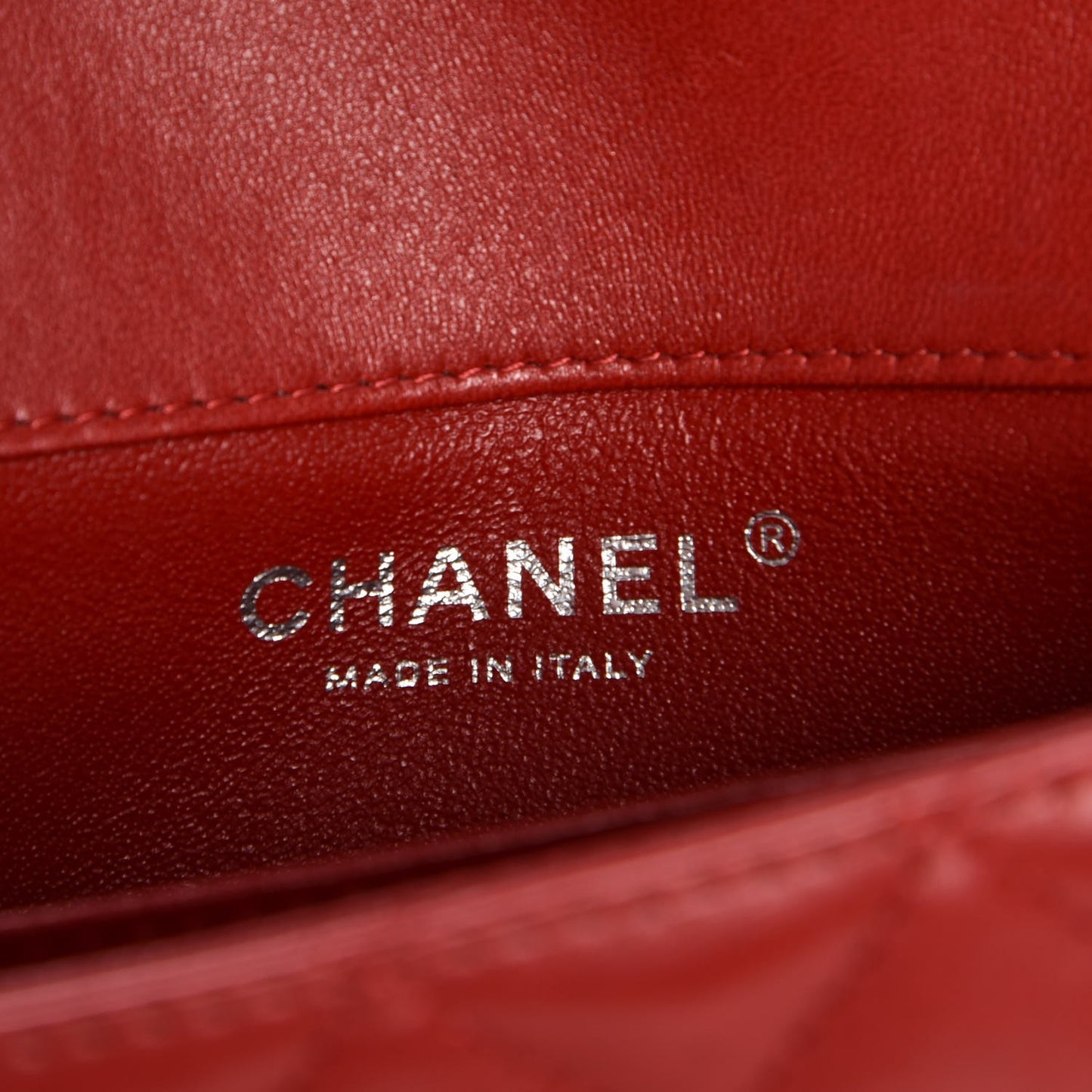 Lambskin Quilted Extra Mini Flap Red