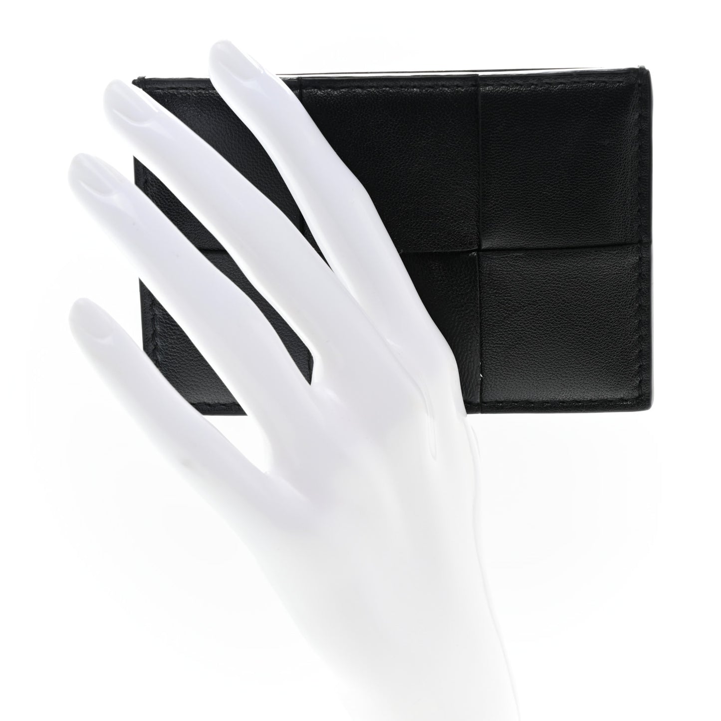 Nappa Intreccio Cassette Credit Card Holder Black