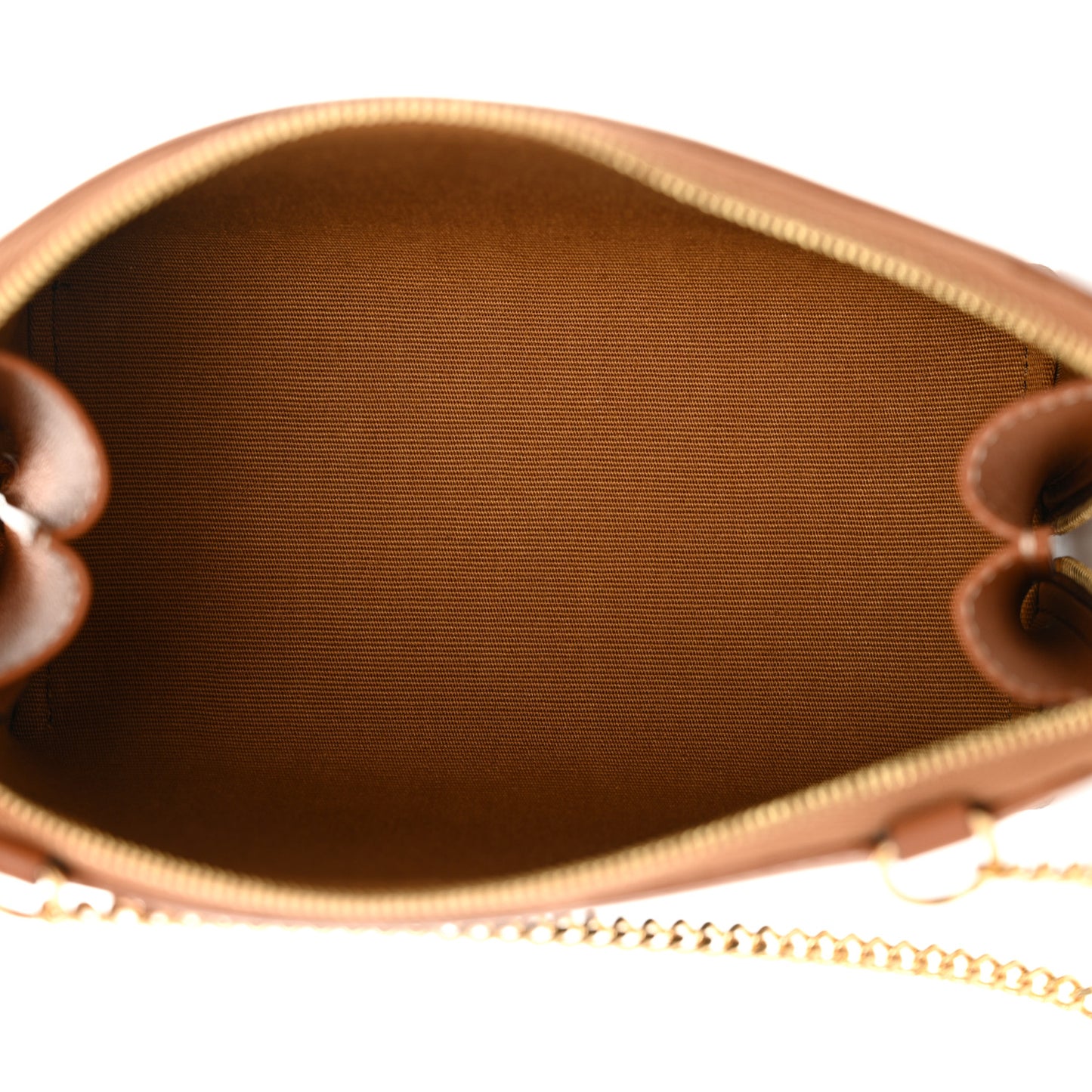 Triomphe Canvas Lambskin Clutch On Chain Tan