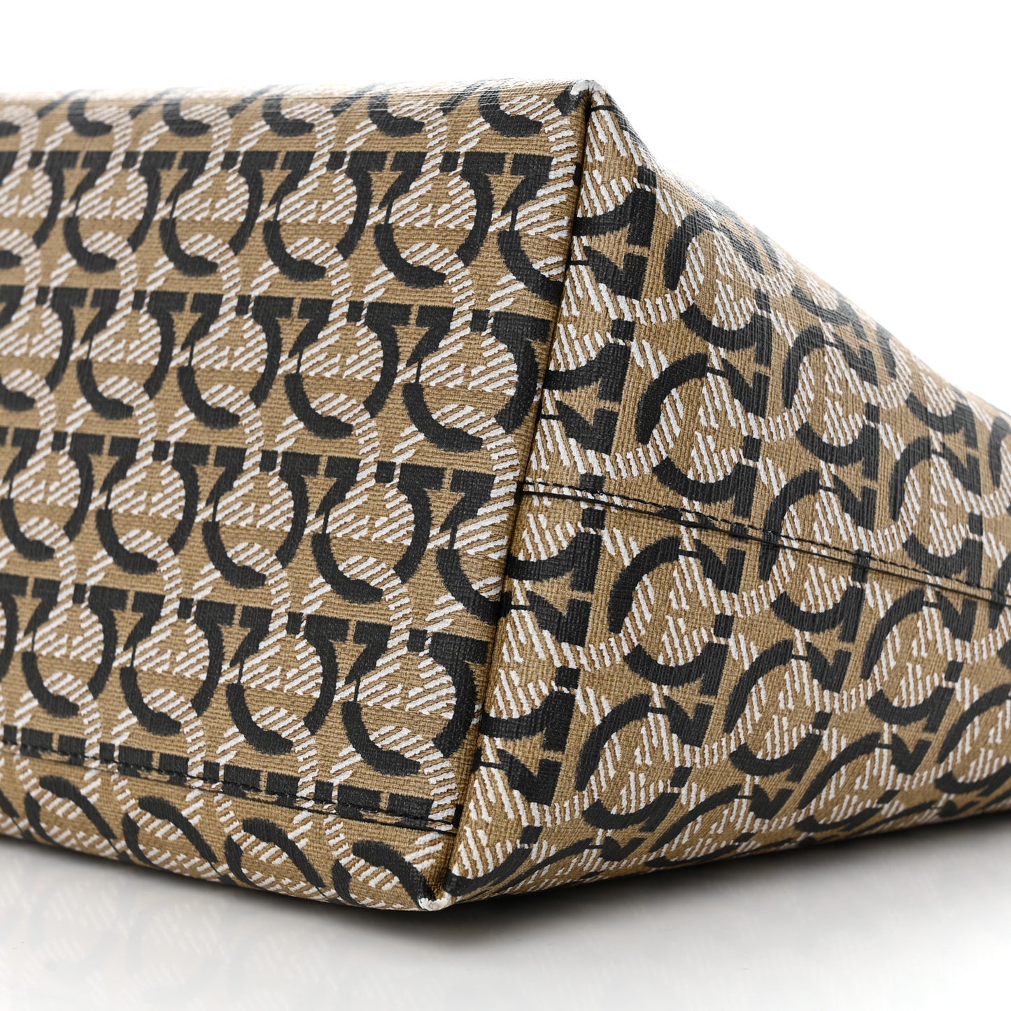 Canvas Calfskin Gancini Bag Black