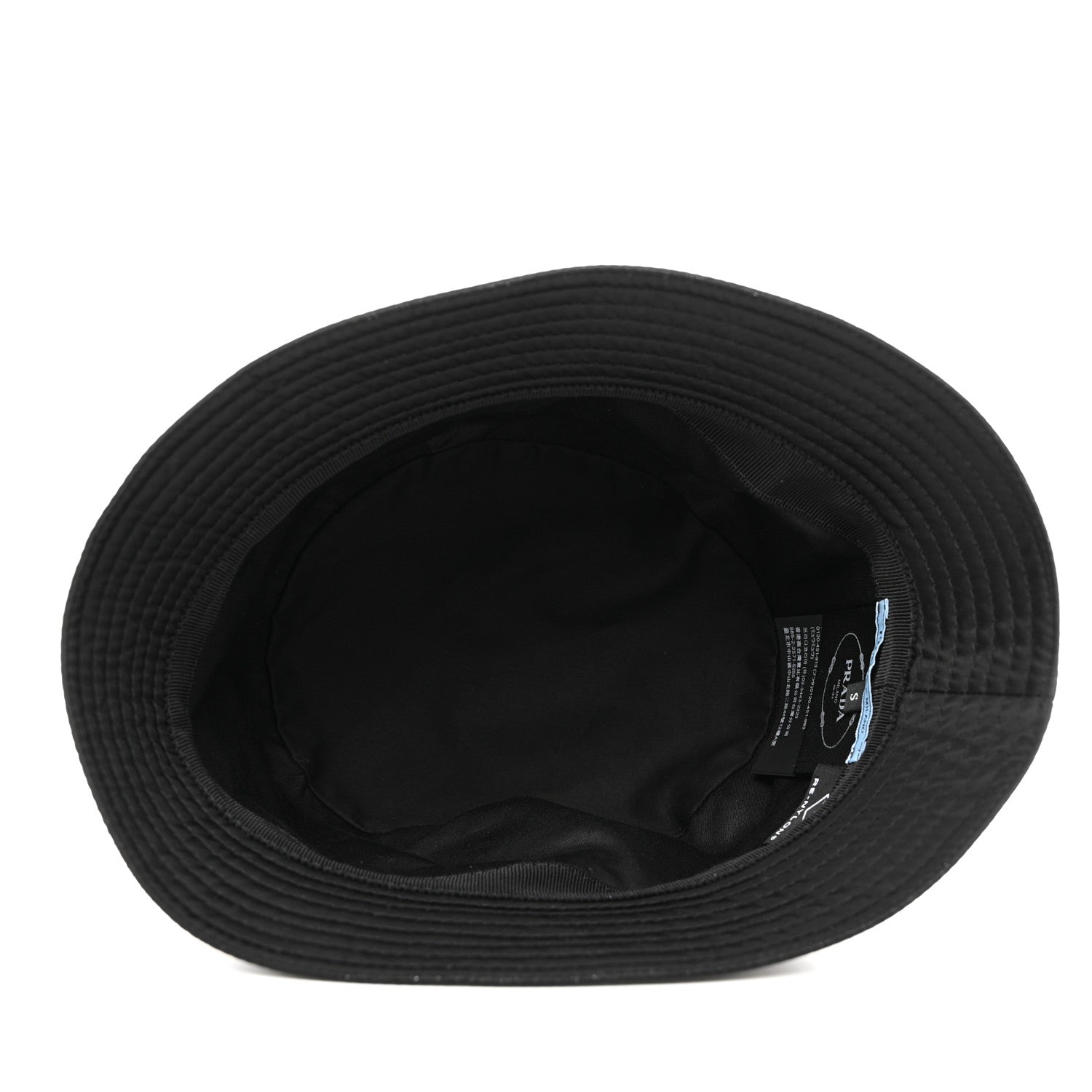 Prada Re-Nylon Metal Triangle Logo Womens Bucket Hat S Black 7 of 8