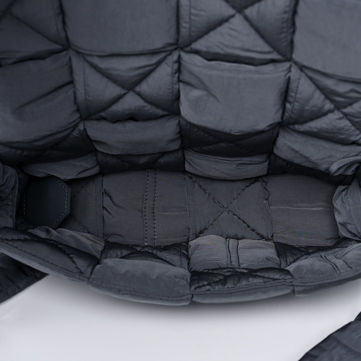 Nylon Intrecciato Padded Tech Cassette Bag Dark Grey