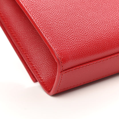 Saint Laurent Grain De Poudre Classic Monogram Cassandre Clutch New Red 12 of 12