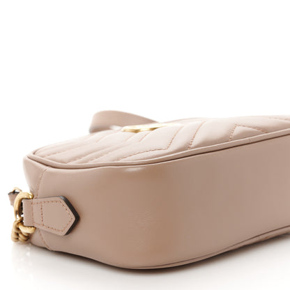 Gucci Calfskin Matelasse Mini GG Marmont Chain Shoulder Bag Nude 10 of 11