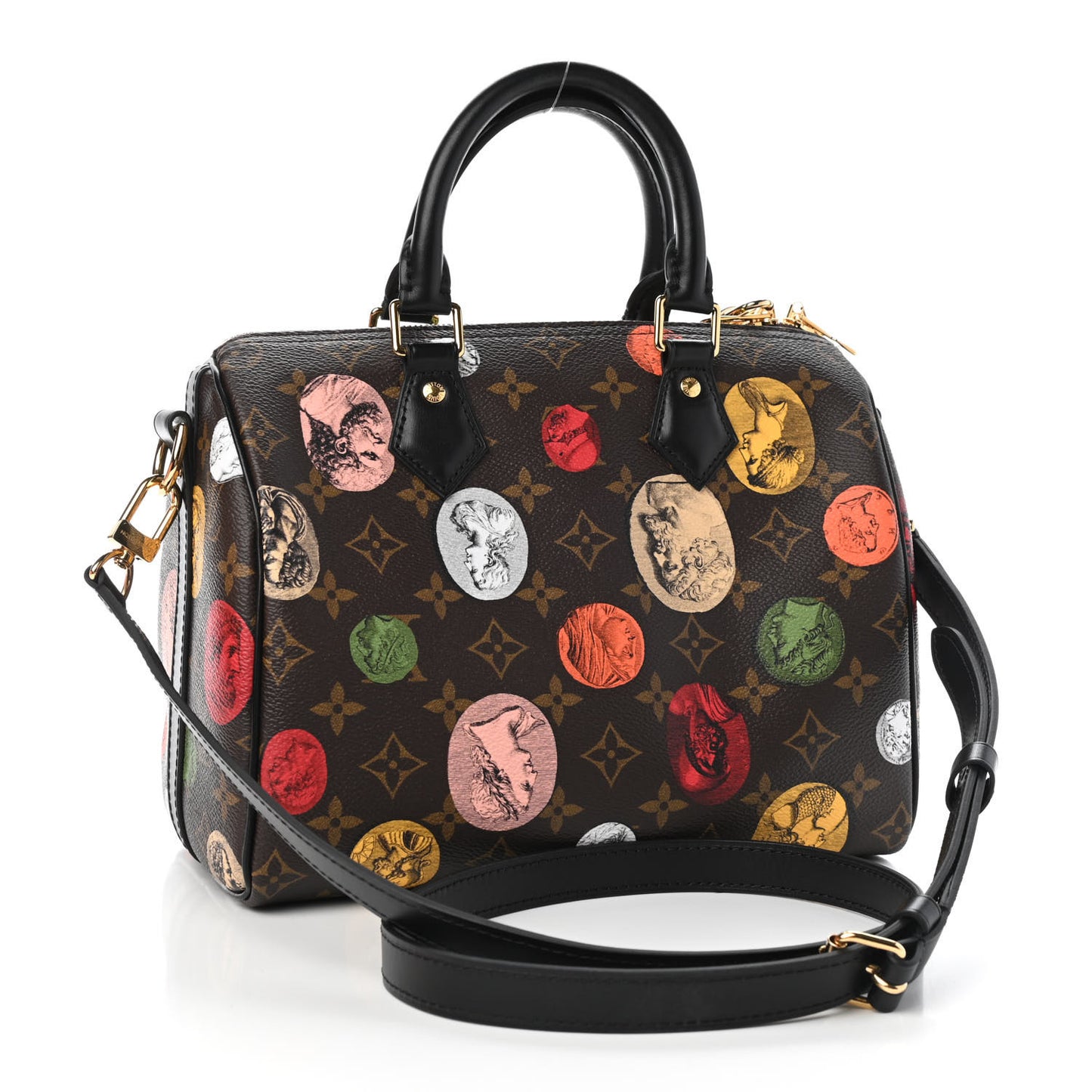 X FORNASETTI Monogram Cameo Speedy Bandouliere 25