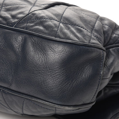 Chanel Calfskin Quilted Coco Pleats Flap Dark Navy Blue 12 of 13