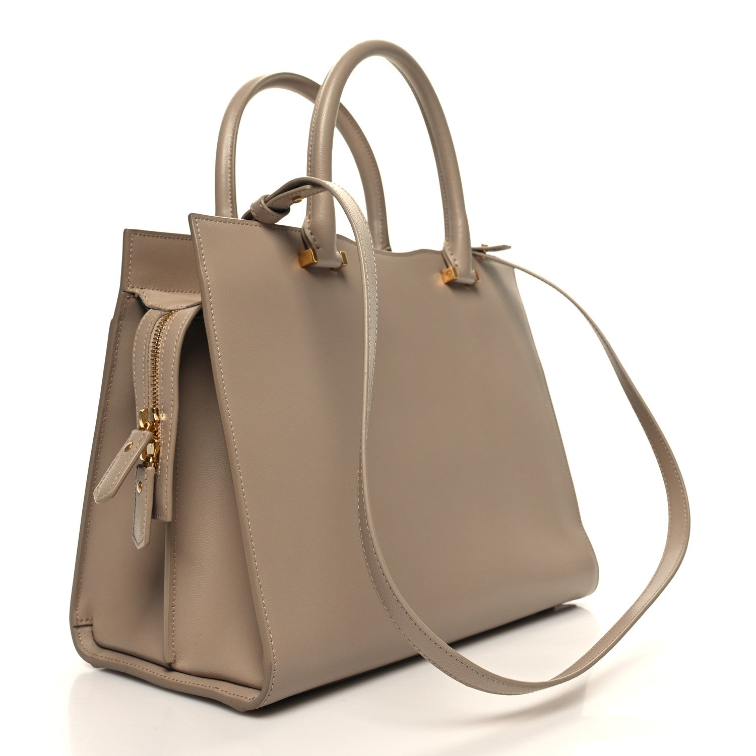 Saint Laurent Grain De Poudre Medium Uptown Tote Dark Beige 3 of 11
