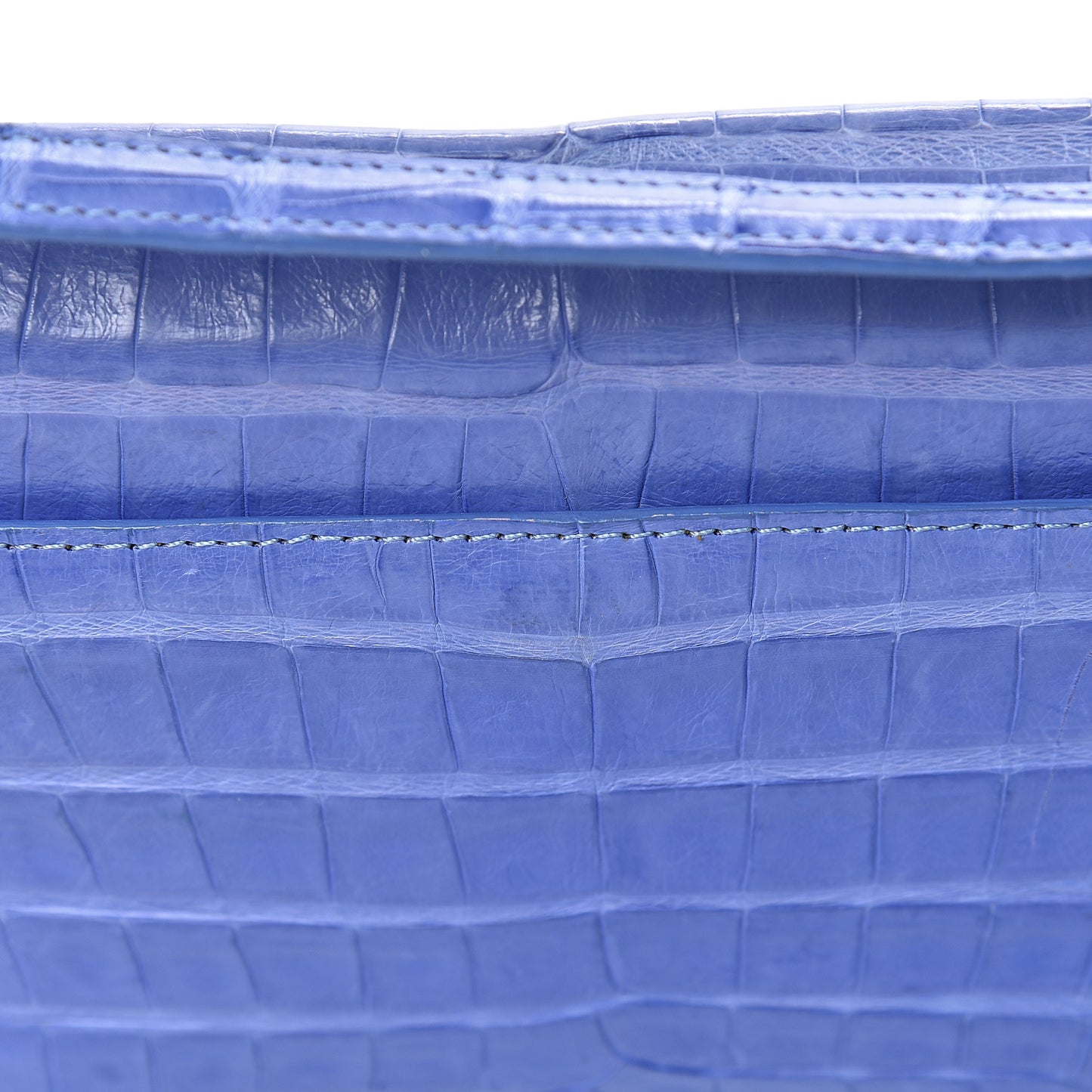 Crocodile Gotham Flap Clutch Purple