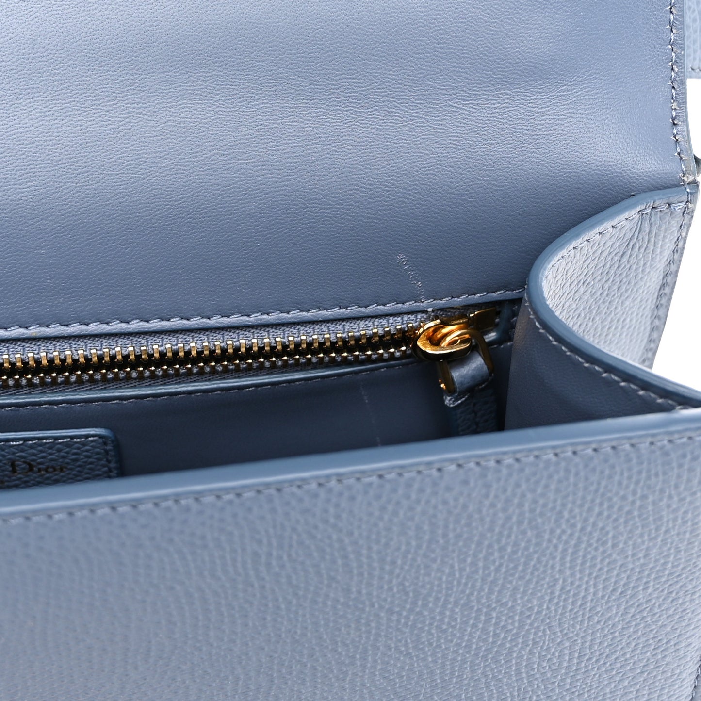 Grained Calfskin 30 Montaigne Flap Bag Blue