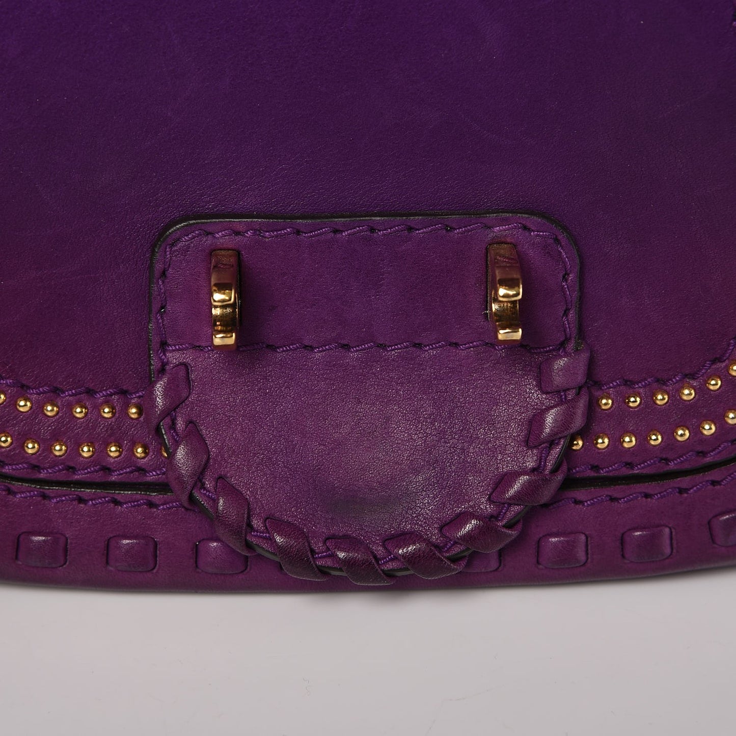 Calfskin Small Snaffle Bit Shoulder Bag Purple