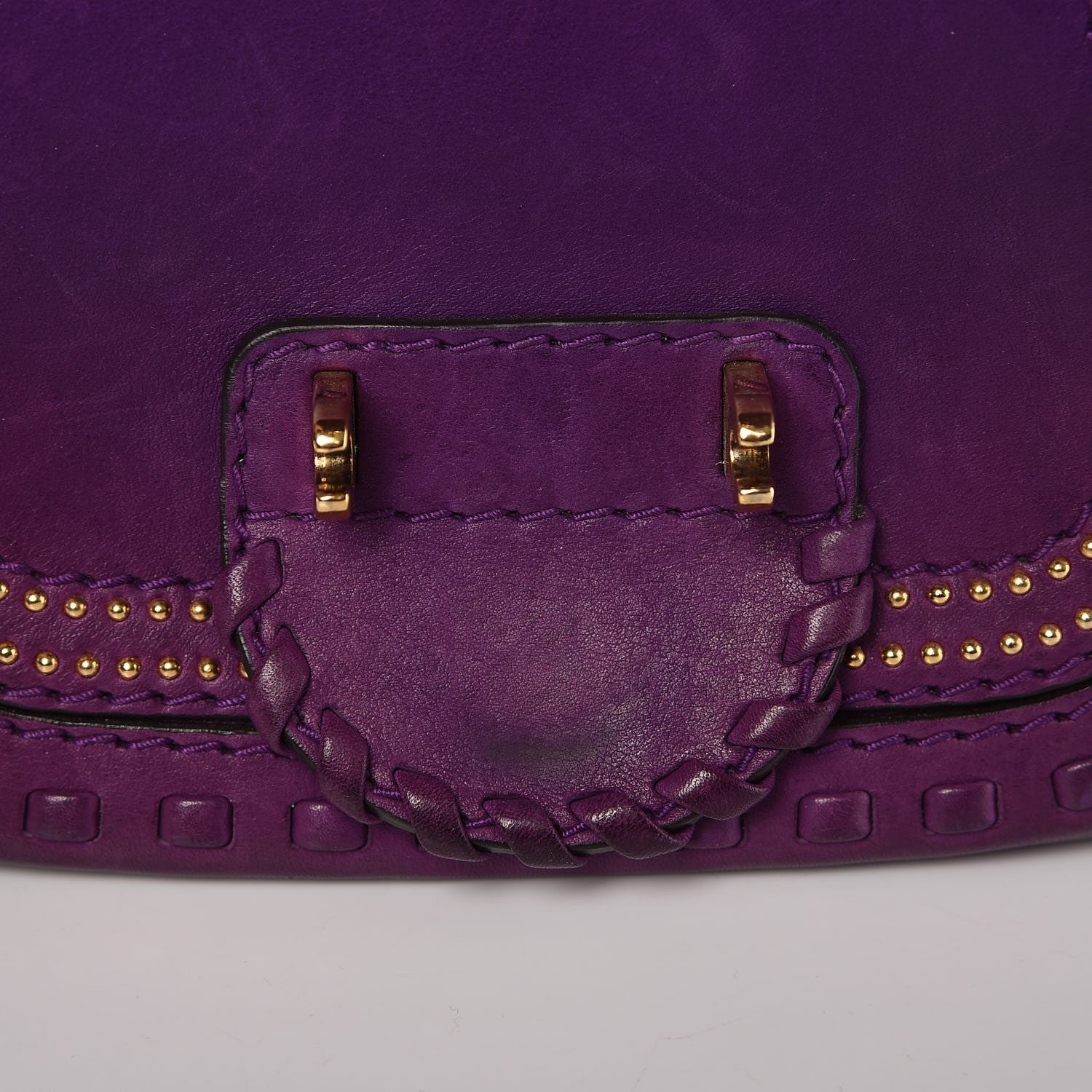 Gucci Calfskin Small Snaffle Bit Shoulder Bag Purple 12 of 14