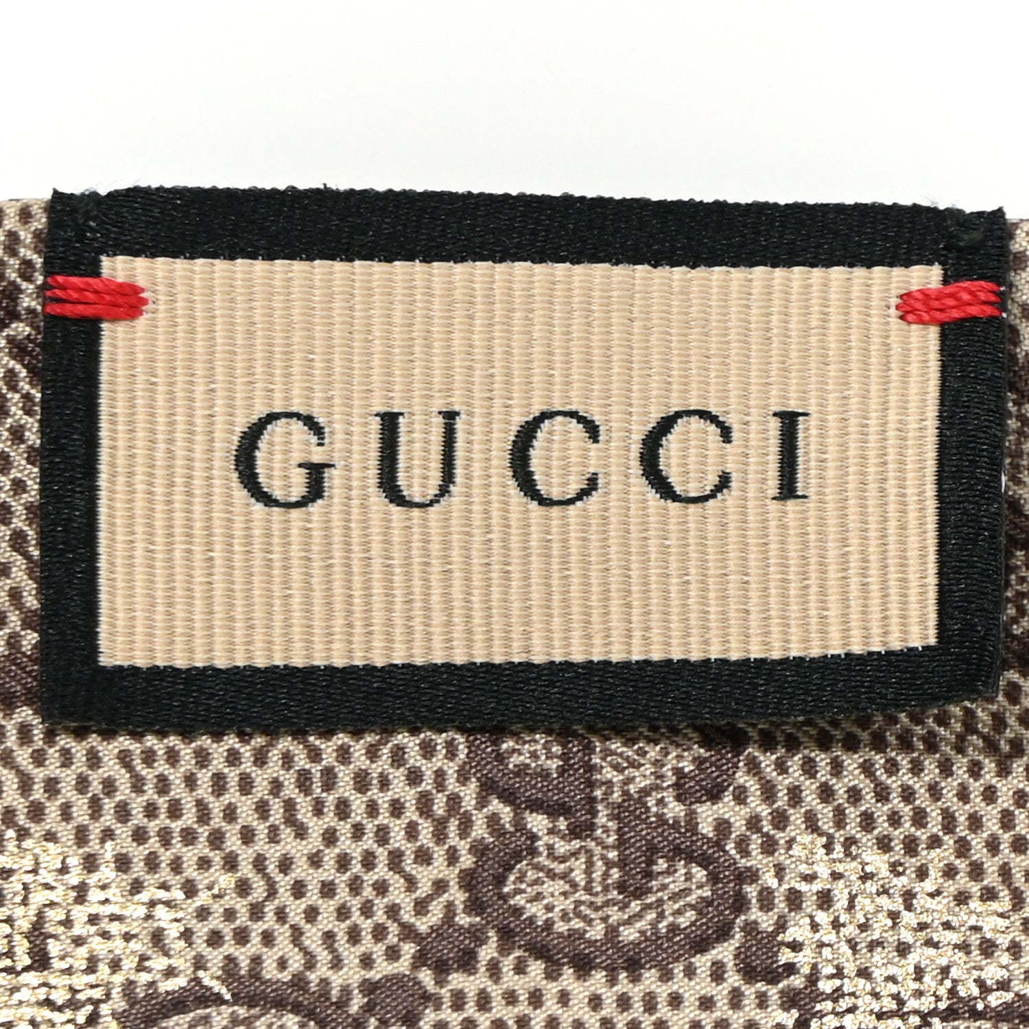 Gucci Silk Twill GG Monogram GG Bee Neck Bow Scarf Black Red 3 of 5