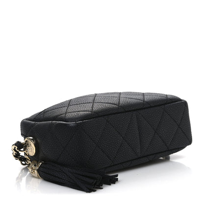 Chanel Caviar Flat Quilted Mini Coco Tassel Camera Case Black 4 of 11