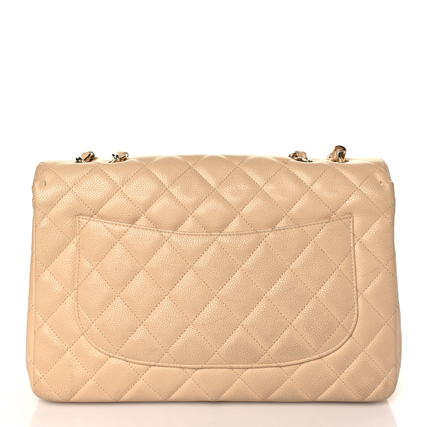 Chanel Caviar Quilted Jumbo Single Flap Beige Clair 11 of 14