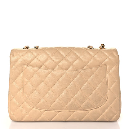 Chanel Caviar Quilted Jumbo Single Flap Beige Clair 11 of 14