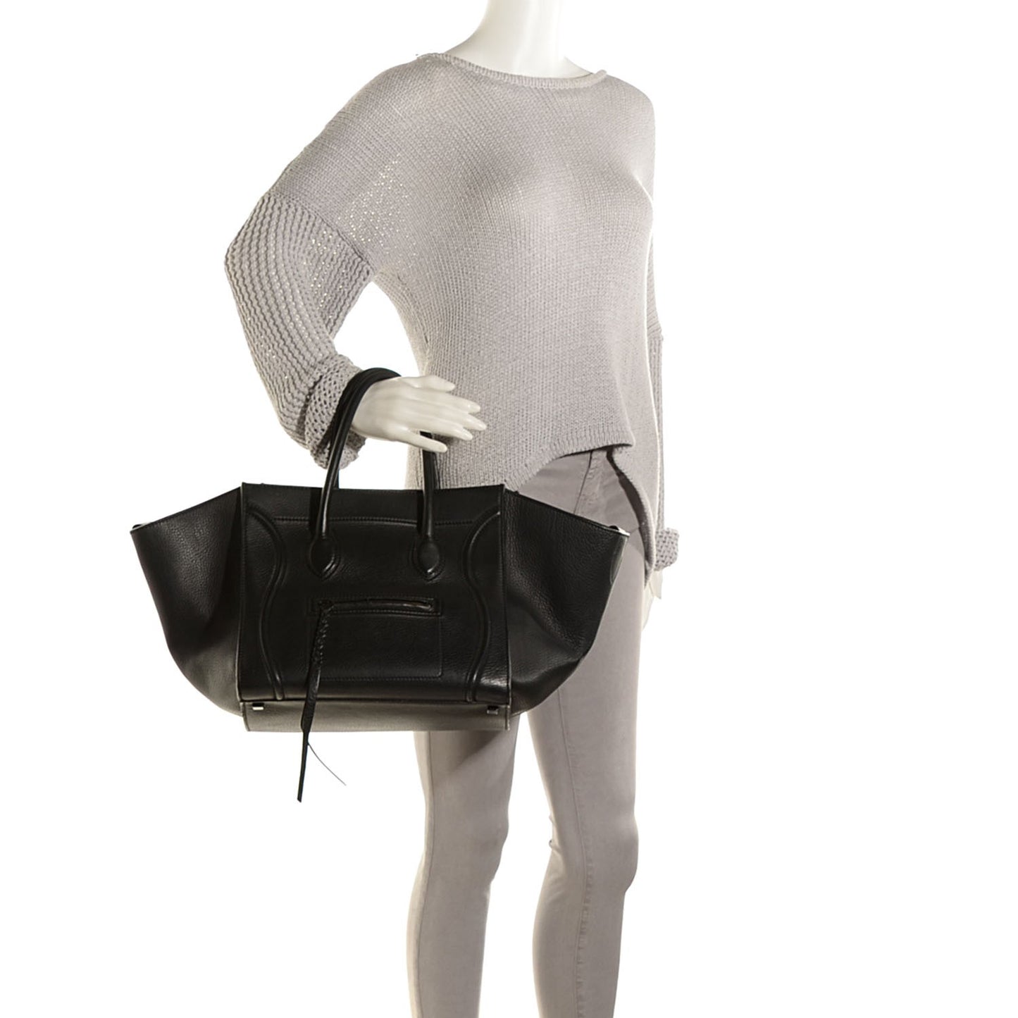 Supple Calfskin Medium Phantom Luggage Black