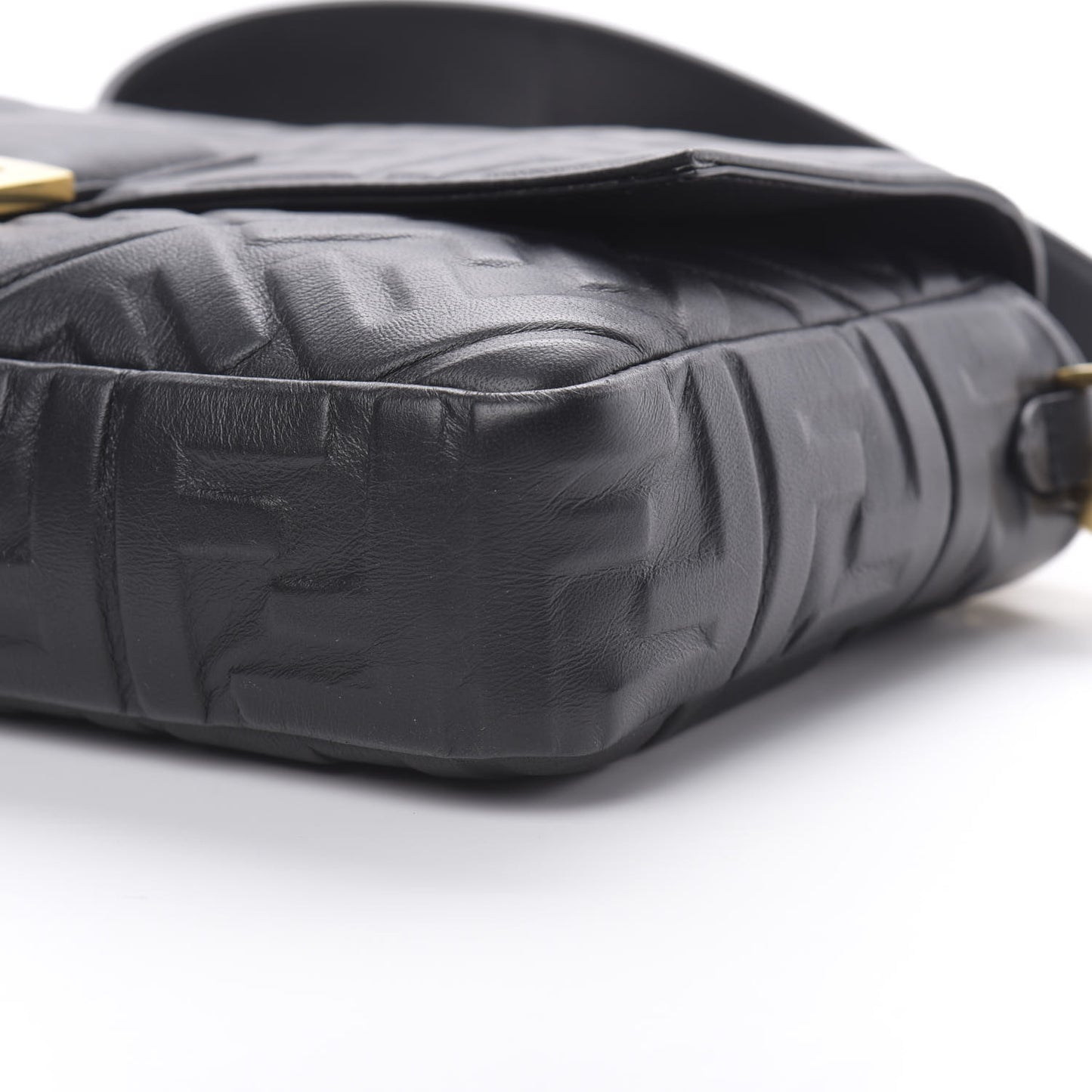 Nappa FF 1974 Embossed Large Baguette Black