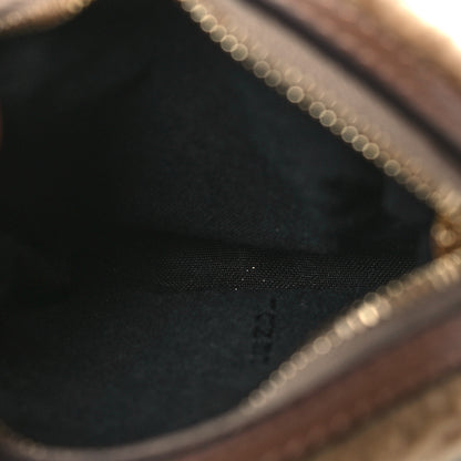 Fendi Shearling Vitello Dolce Macro FF 1974 Dice Bag Charm Multicolor Brown 5 of 10