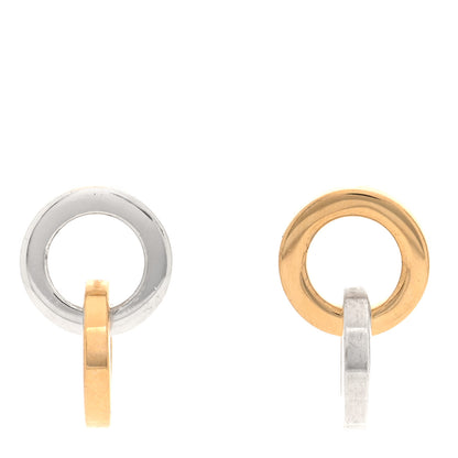 Tiffany Sterling Silver 18K Yellow Gold Interlocking Circle Earrings 1 of 4