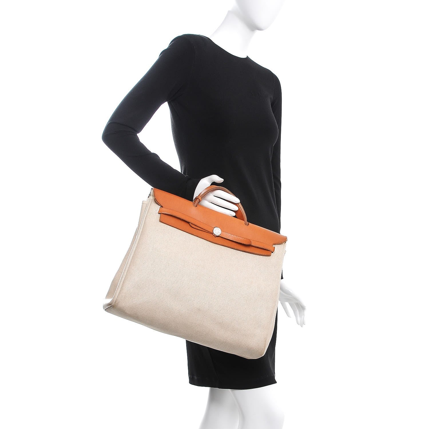 Hermes Toile Vache Hunter Herbag 36 MM Natural 3 of 12