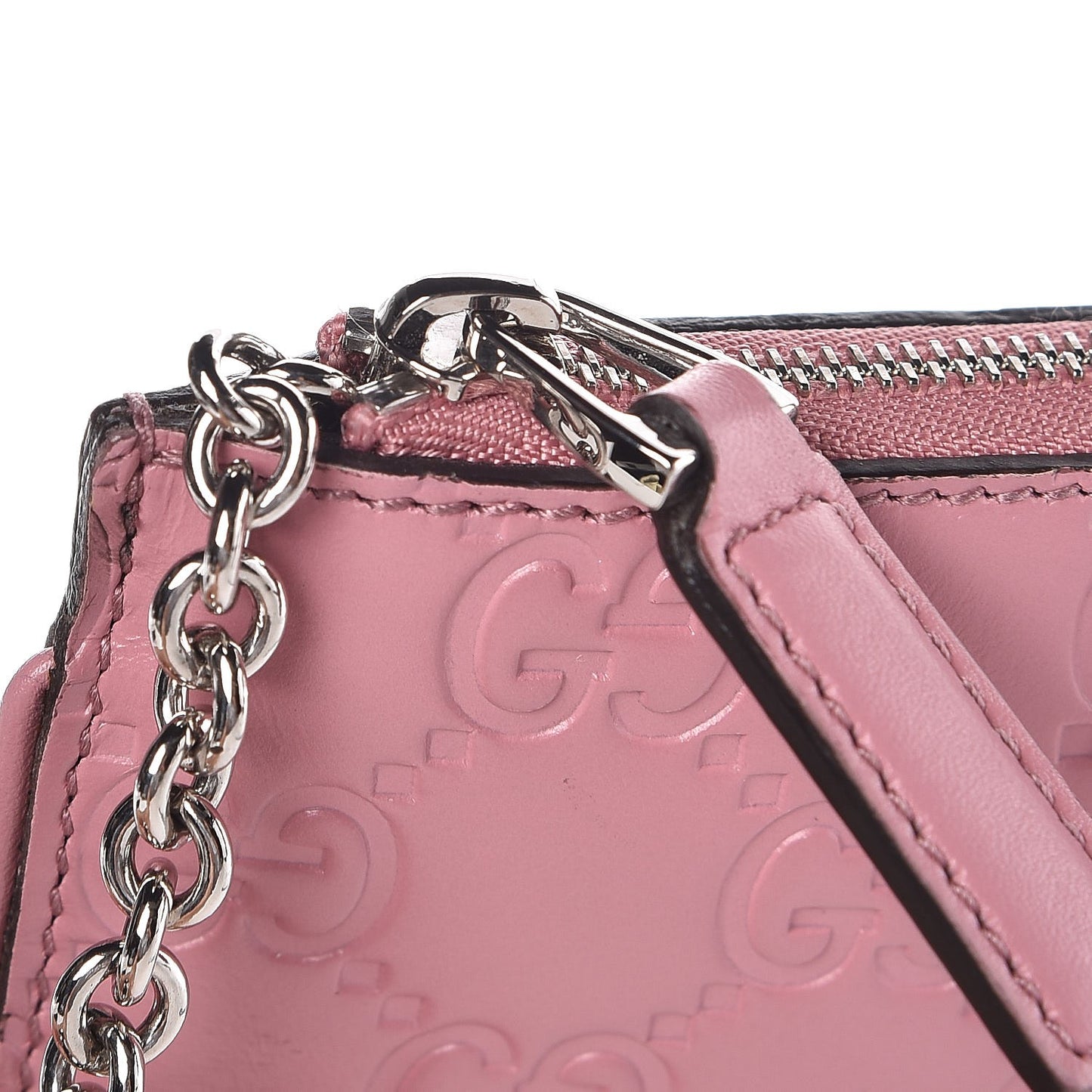 Guccissima Signature Key Case Carmine Rose