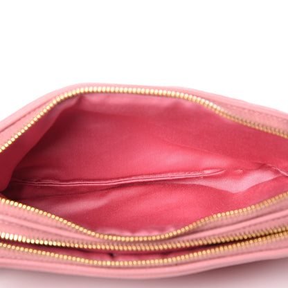 Miu Miu Goatskin Madras Double Zip Crossbody Bag Rosa 5 of 10