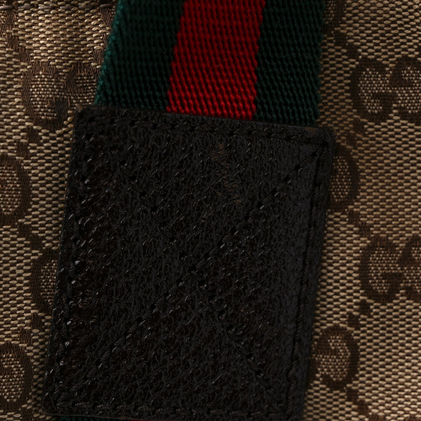 GG Monogram Medium Web Handle Vertical Tote Dark Brown