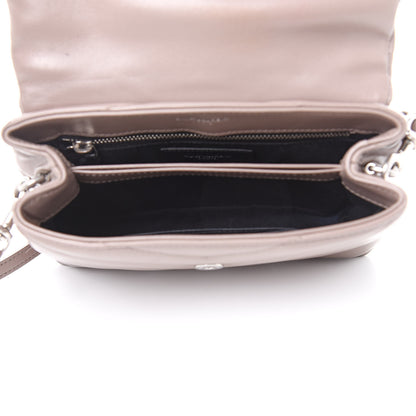 Saint Laurent Calfskin Y Quilted Toy Loulou Monogram Satchel Nude Powder 5 of 12