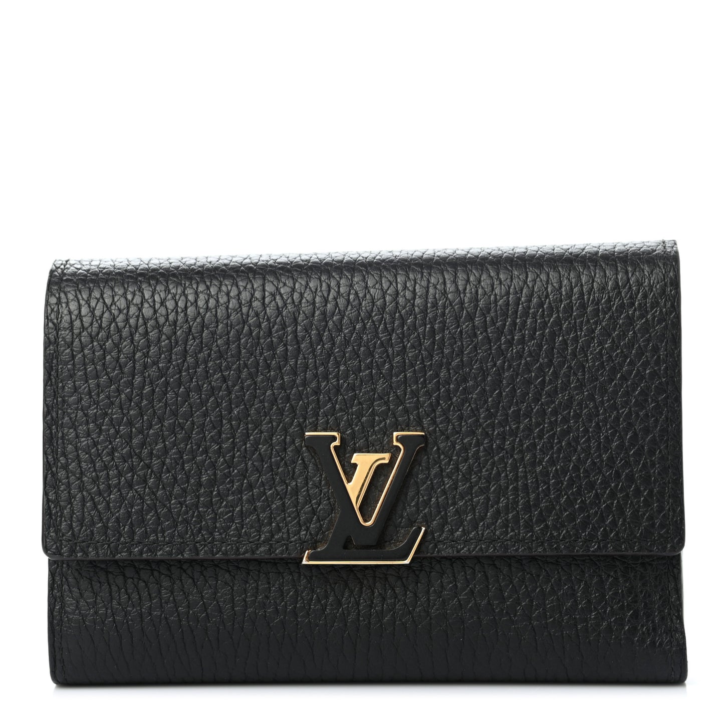 Taurillon Capucines Compact Wallet Black