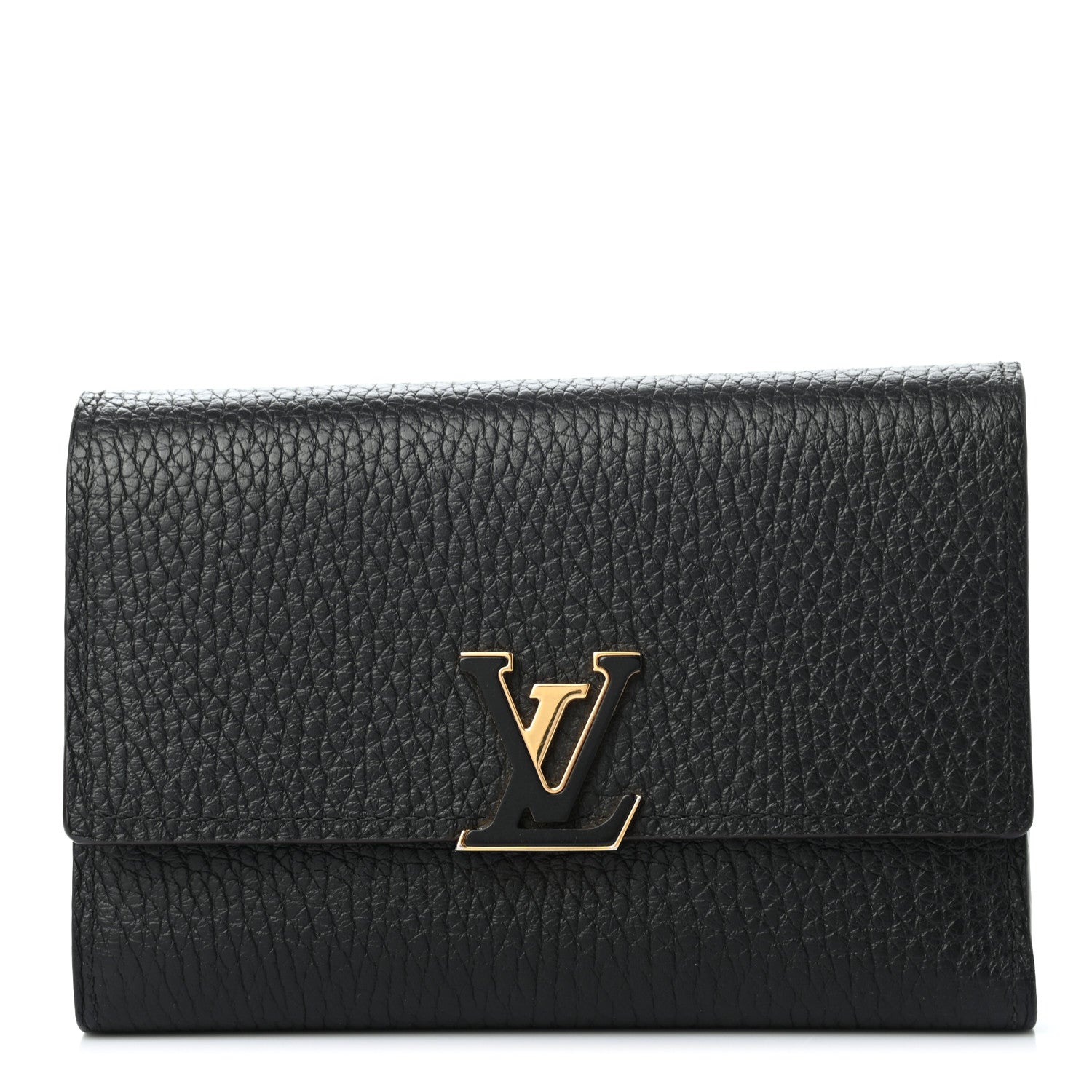 Louis Vuitton Taurillon Capucines Compact Wallet Black 1 of 7