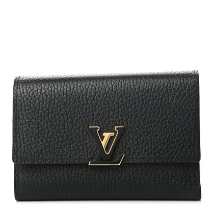 Louis Vuitton Taurillon Capucines Compact Wallet Black 1 of 7