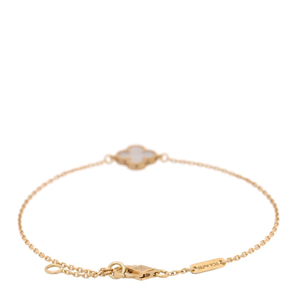 Van Cleef & Arpels 18K Yellow Gold Mother of Pearl Sweet Alhambra Bracelet 2 of 4