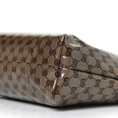 Gucci Crystal Monogram Large Flat Messenger Bag Dark Brown 10 of 13