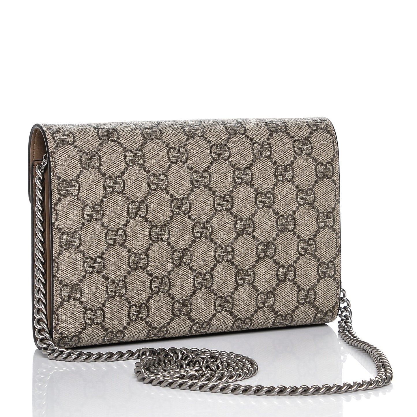 GG Supreme Monogram Mini Dionysus Chain Wallet Beige Taupe