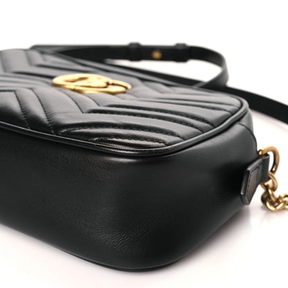 Gucci Calfskin Matelasse Small GG Marmont Chain Shoulder Bag Black 9 of 9