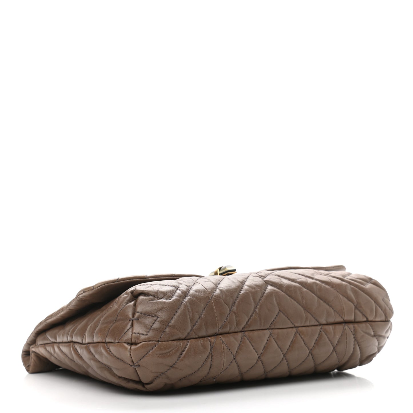 Calfskin Quilted Medium Happy Shoulder Bag Brown