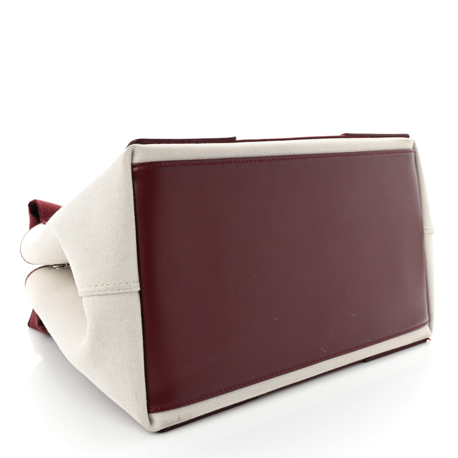 Balenciaga Cotton Canvas Calfskin S Navy Cabas Natural Burgundy 5 of 13