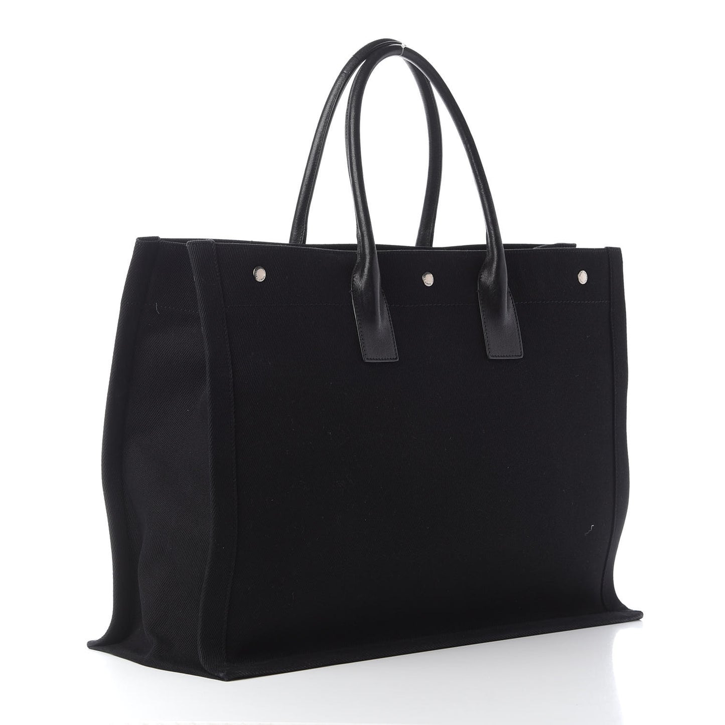 Linen Calfskin Rive Gauche Tote Black