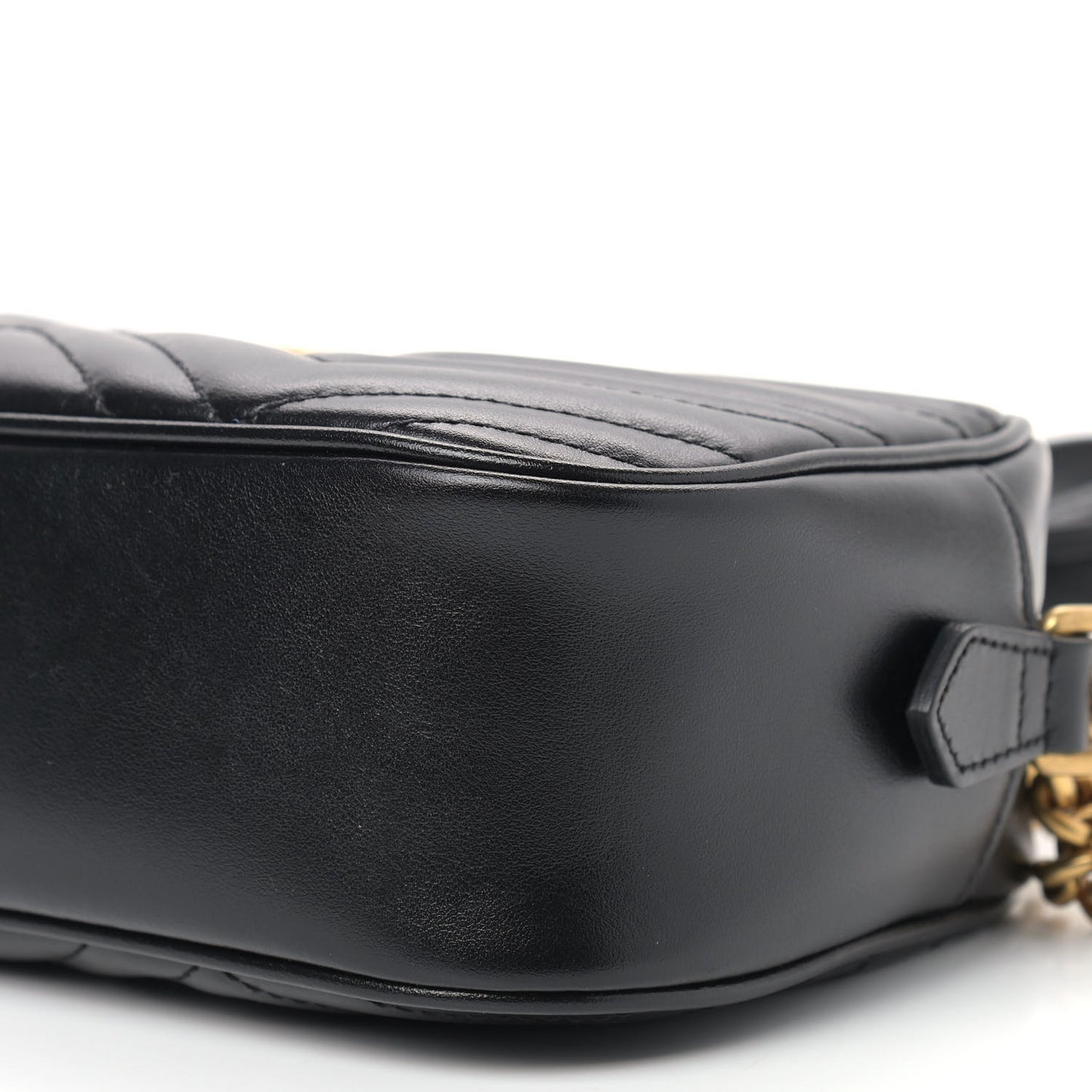 Calfskin Matelasse Small GG Marmont Chain Shoulder Bag Black